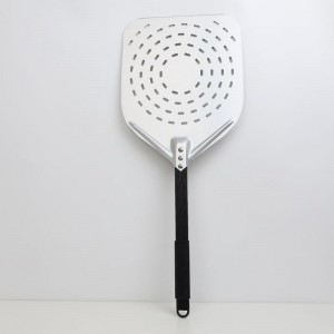 Mango desmontable 12 pulgadas/13 pulgadas/14 pulgadas pizza de aluminio perforado pizza pizza pizza espátula spatula paleta con cuatro círculos