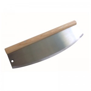 China Factory 304 Pizza de acero inoxidable Pizza Pizza Pizza Rocker con asa de madera
